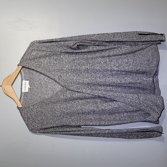 OLIVE & Oak Faux Wrap Gray Sweater - Picture 1 of 7